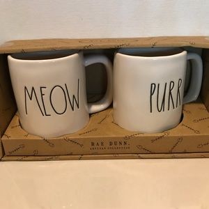 Rae Dunn Meow Purr Mugs